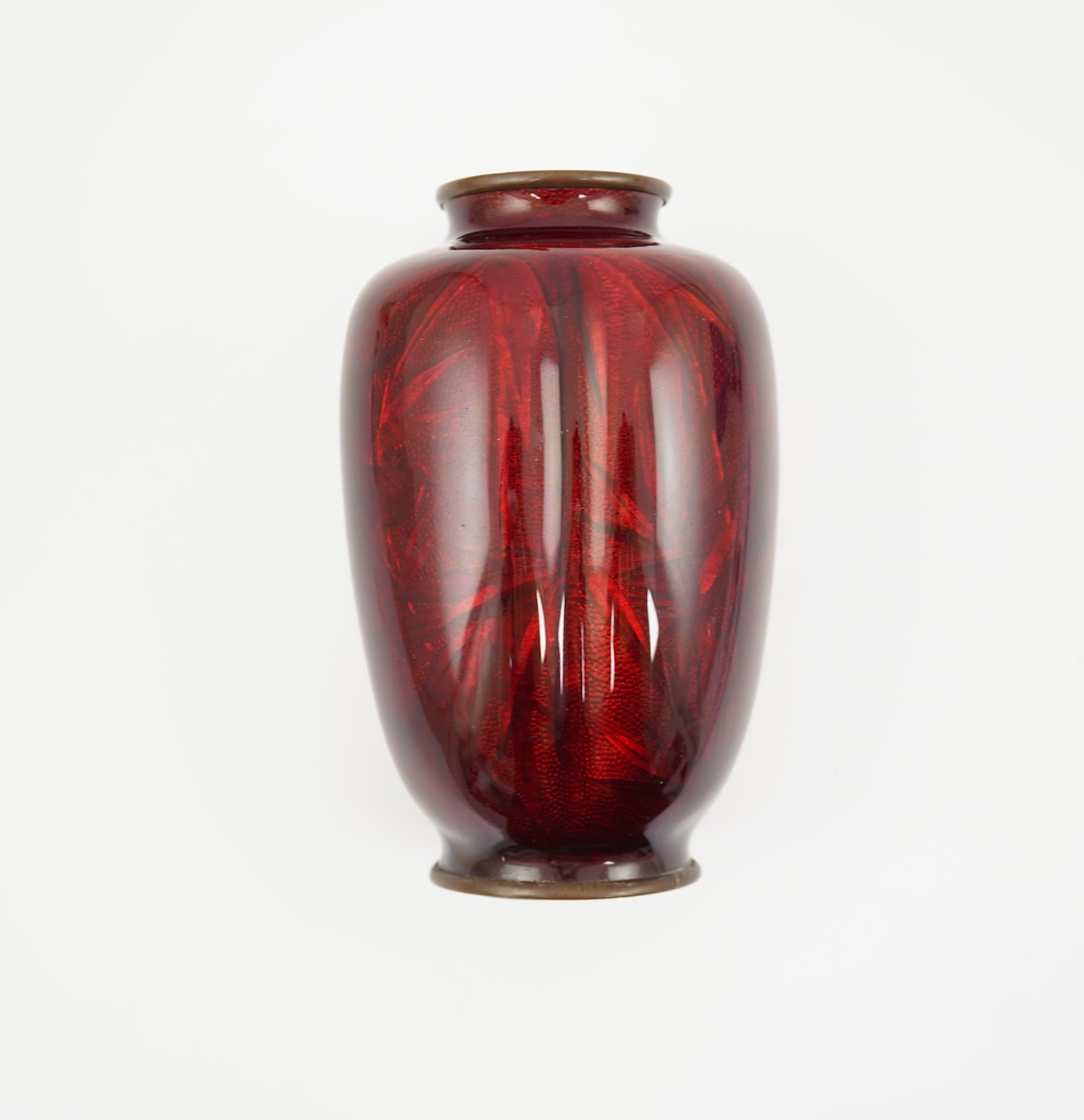 A Japanese ginbari enamel vase, by Hayashi Kodenji (1831-1915)